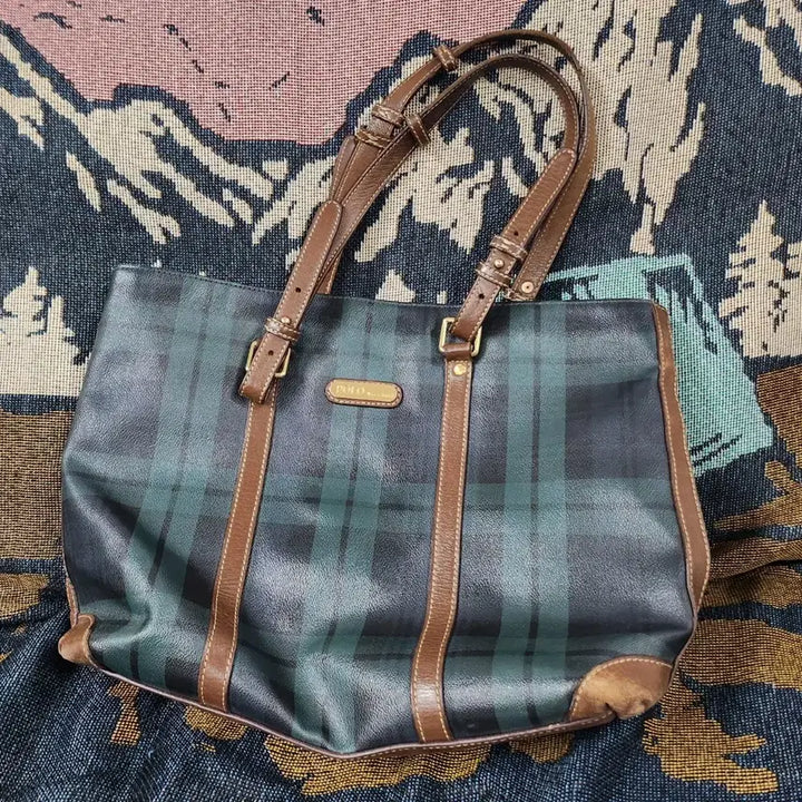 [BUNJANG] Polo Ralph Lauren Check Tote Bag / 폴로 랄프로렌 체크 토트백