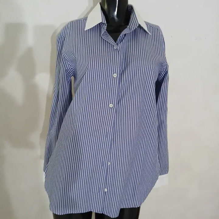 [BUNJANG] Hansstyle Stripe Shirt Blouse / 한스스타일 스트라이프 셔츠 블라우스