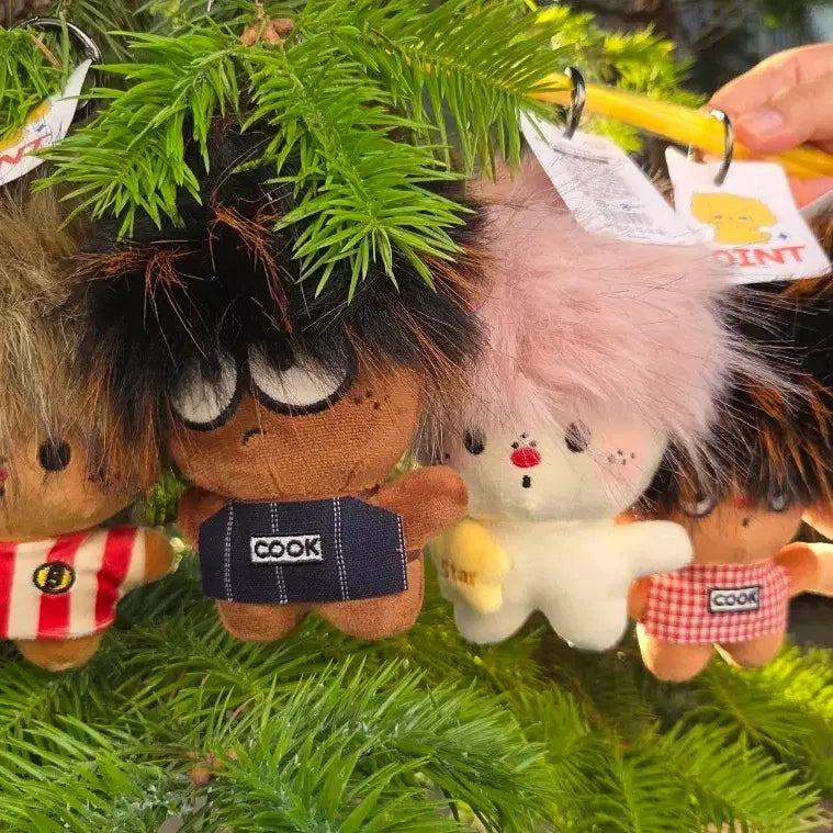 [BUNJANG] Fluffy Head Plush Keychain / 귀여운 복슬복슬 머리 봉제인형 키링