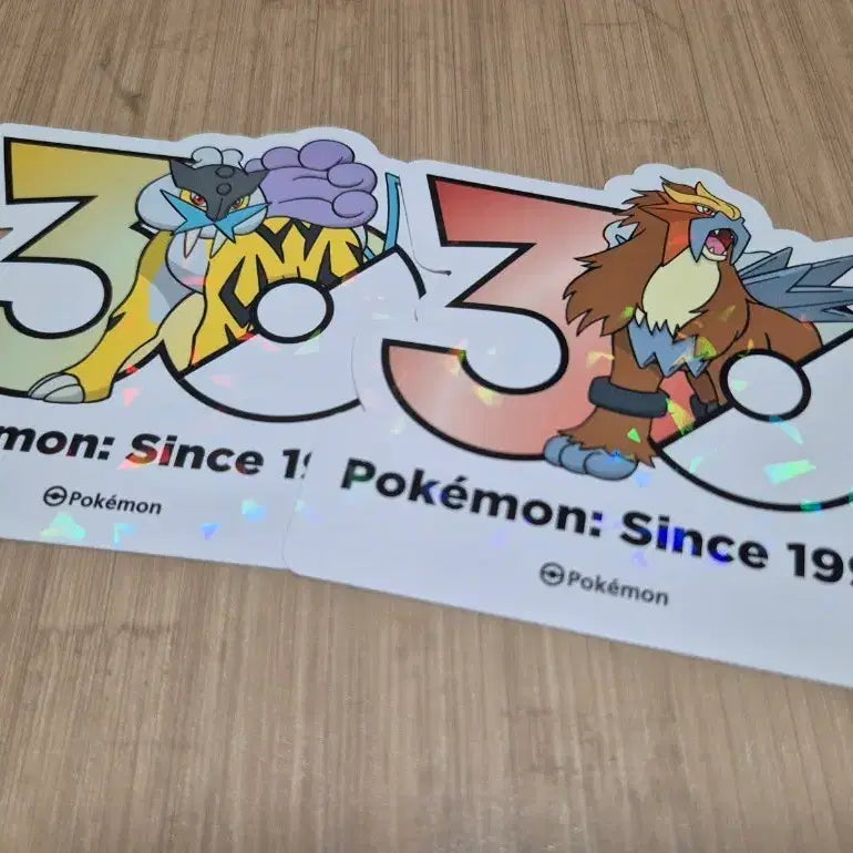 [BUNJANG] Pokemon 30th Anniversary Logo Sticker Bundle Set (Entei, Raikou) / 포켓몬 30주년 로고 스티커 30주년 스티커 엔테이 라이코  일괄 판매
