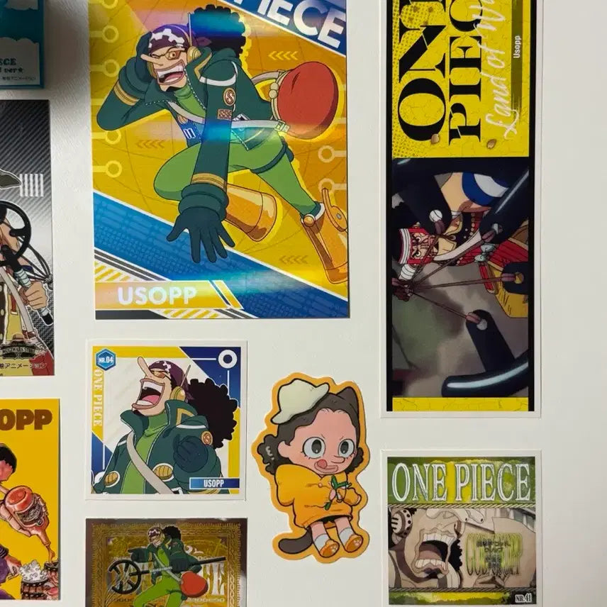 [BUNJANG] One Piece Usopp Figure, Card, Sticker, and Goods Bundle Set / 원피스 우솝 피규어 카드 스티커 등 공식 비공식 굿즈 세트