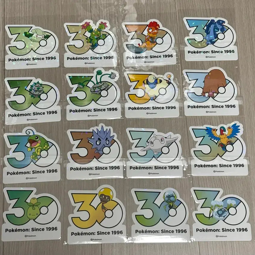 [BUNJANG] Pokemon 30th Anniversary Logo Sticker 70 Types Bundle Set / 포켓몬 30주년 로고 스티커 전설 포함 80종 일괄
