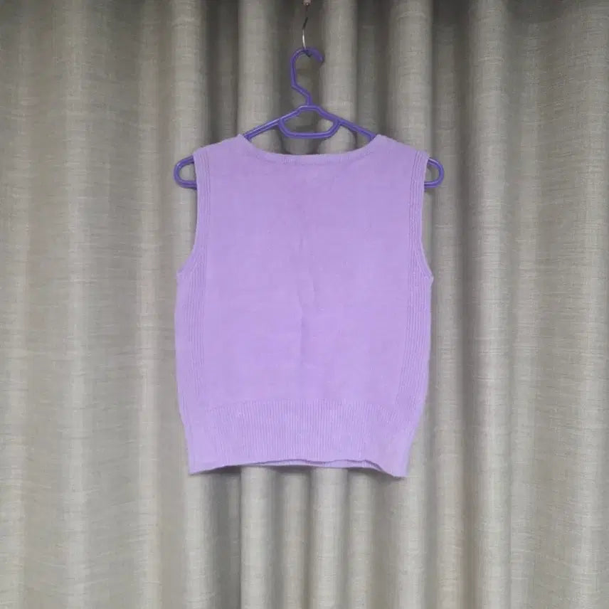 [BUNJANG] Obzee Lavender Square Neck Knit Vest / 오브제(Obzee) 라벤더 스퀘어넥 니트 베스트