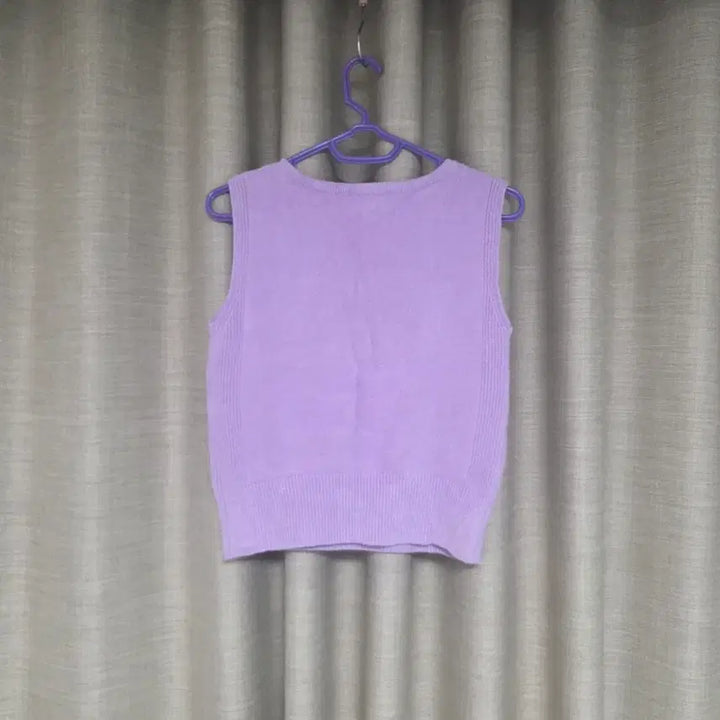 [BUNJANG] Obzee Lavender Square Neck Knit Vest / 오브제(Obzee) 라벤더 스퀘어넥 니트 베스트