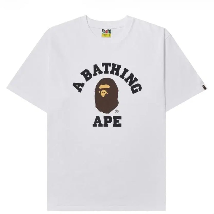 [BUNJANG] BAPE College Short Sleeve T-Shirt (White) / 베이프 컬리지 반팔티 (화이트)