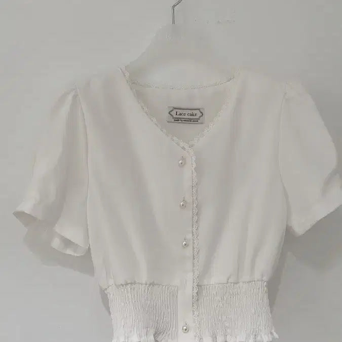 [BUNJANG] Second Second July Pearl Smoke Blouse / 세컨드세컨 자체제작 줄라이진주스모크 blous