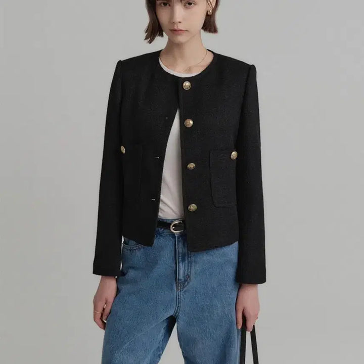 [BUNJANG] Lookast Beca Tweed Jacket Black / [새상품] 룩캐스트 베카 트위드 자켓 블랙