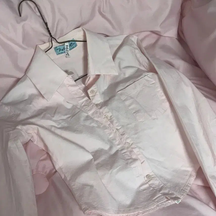 [BUNJANG] Fayelade Pink Cropped Shirt / 페일제이드 크롭 셔츠