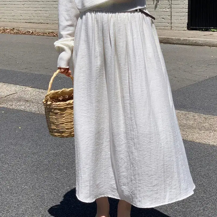 [BUNJANG] Edmore Linen Flare Long Skirt / 새상품 / 에드모어 린넨 플레어 롱스커트