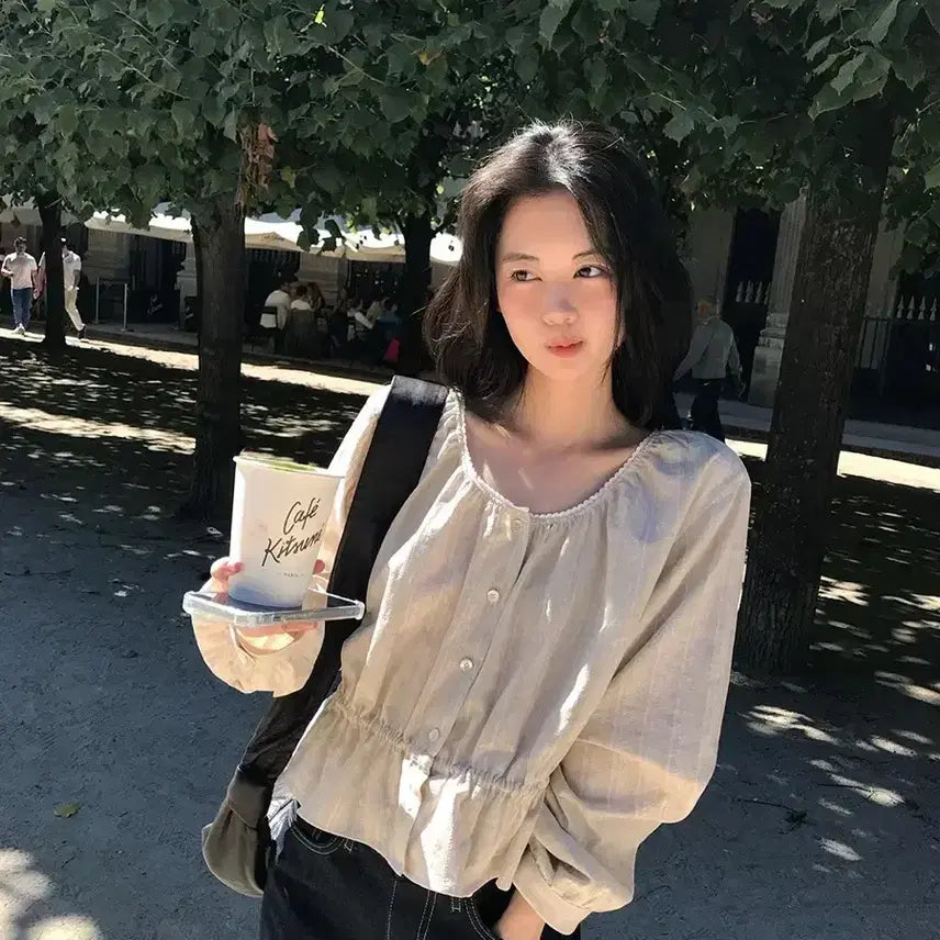 [BUNJANG] Archive J2U Mare Blouse White / 아카이브제이투유 마레블라우스 화이트 (새상품)