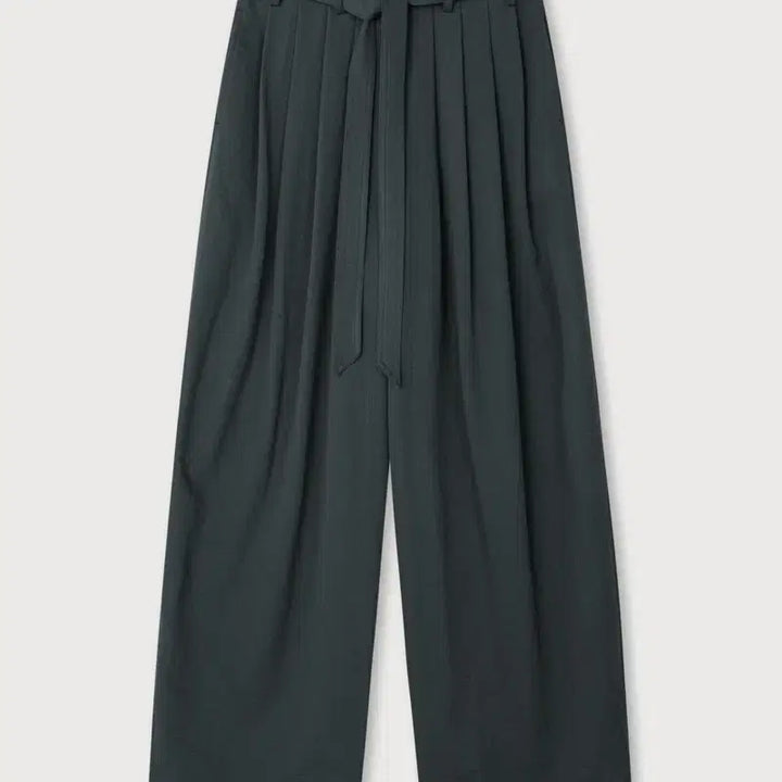 [BUNJANG] Ethos Rayon Belted Wide Pants Charcoal Medium / 에토스 RAYON BELTED WIDE PANTS / 차콜 미듐 새상품