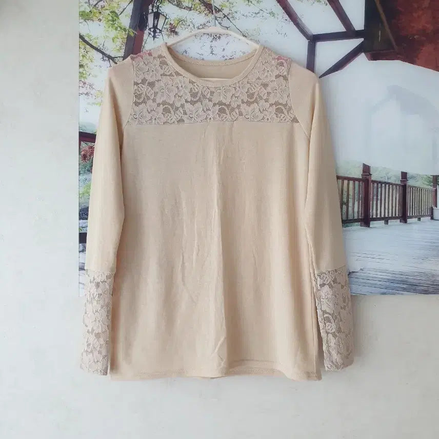 [BUNJANG] Lace Knit Top S / 레이스 니트티 55 S  얇은 니트 소재