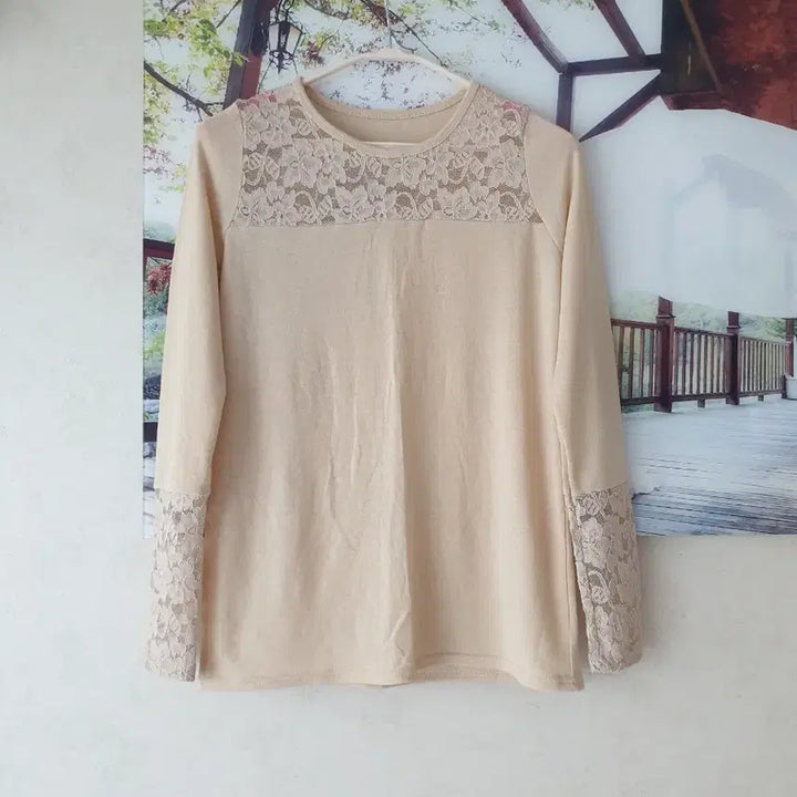[BUNJANG] Lace Knit Top S / 레이스 니트티 55 S  얇은 니트 소재
