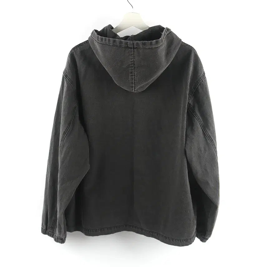 [BUNJANG] SPAO String Washing Hooded Denim Zip-Up XL / XL / 스파오 스트링 워싱 후드 데님 짚업 / B003P -002