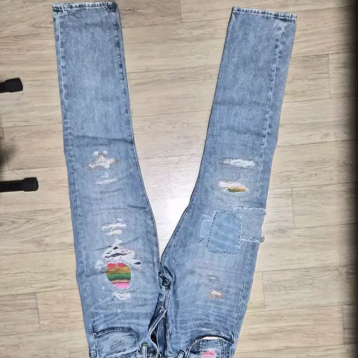 [BUNJANG] Polo Ralph Lauren Patchwork Distressed Denim Jeans / 폴로 청바지