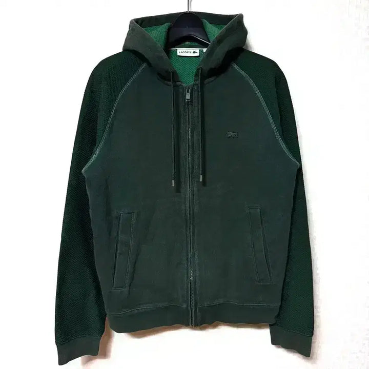 [BUNJANG] Lacoste Deep Green Training Zip-Up Hoodie Jacket / [S,90]라코스테 트레이닝 후드집업 자켓 딥그린