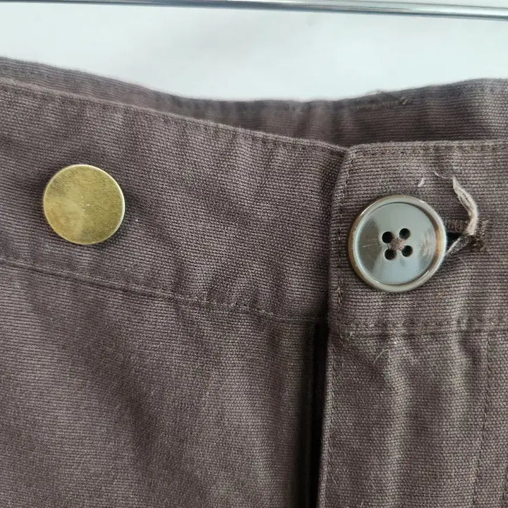[BUNJANG] Brown Side Stripe Wide 8-Part Pants / 브라운 옆줄 와이드  8부 팬츠
