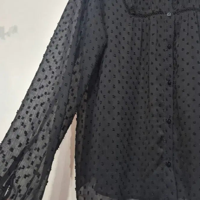 [BUNJANG] Zara Sheer Black Blouse / 자라  시스루 블랙 블라        싸이즈 :  ~66넉넉