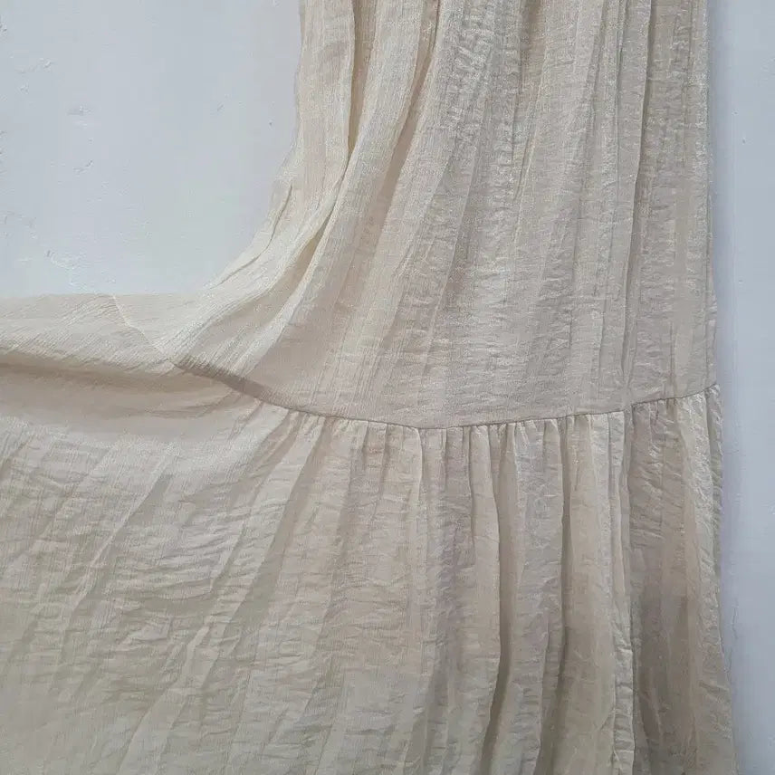 [BUNJANG] Ivory Pearl Strap Long Dress / 아이보리 펄 끈 롱 원피스