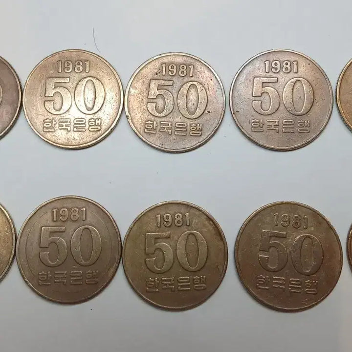 [BUNJANG] 1981 50 Won Coin Bundle Set (10 pcs) / 1981년 50원 동전 10개 일괄