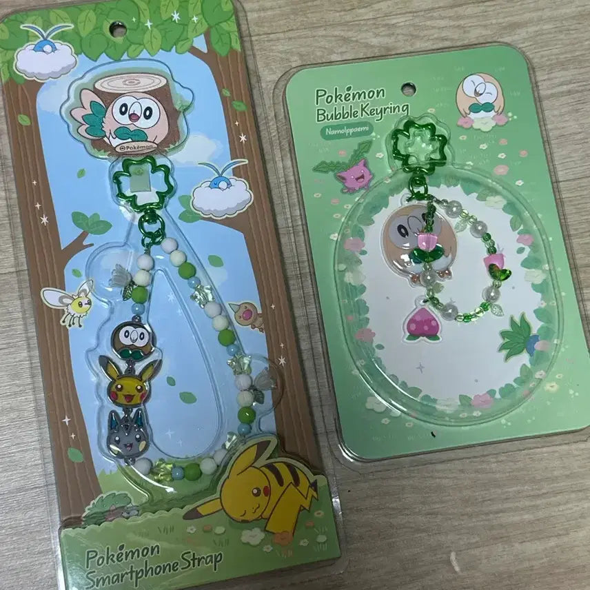 [BUNJANG] Pokemon Forest Rowlet Phone Strap, Bubble Keyring / 포켓몬 포레스트 나몰빼미 핸드폰 스트랩, 버블키링