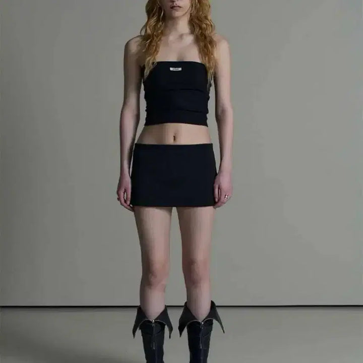 [BUNJANG] Bohemian Seoul Basic Low Mini Skirt Black M / 보헤미안서울 베이직 로우 미니스커트 블랙 M