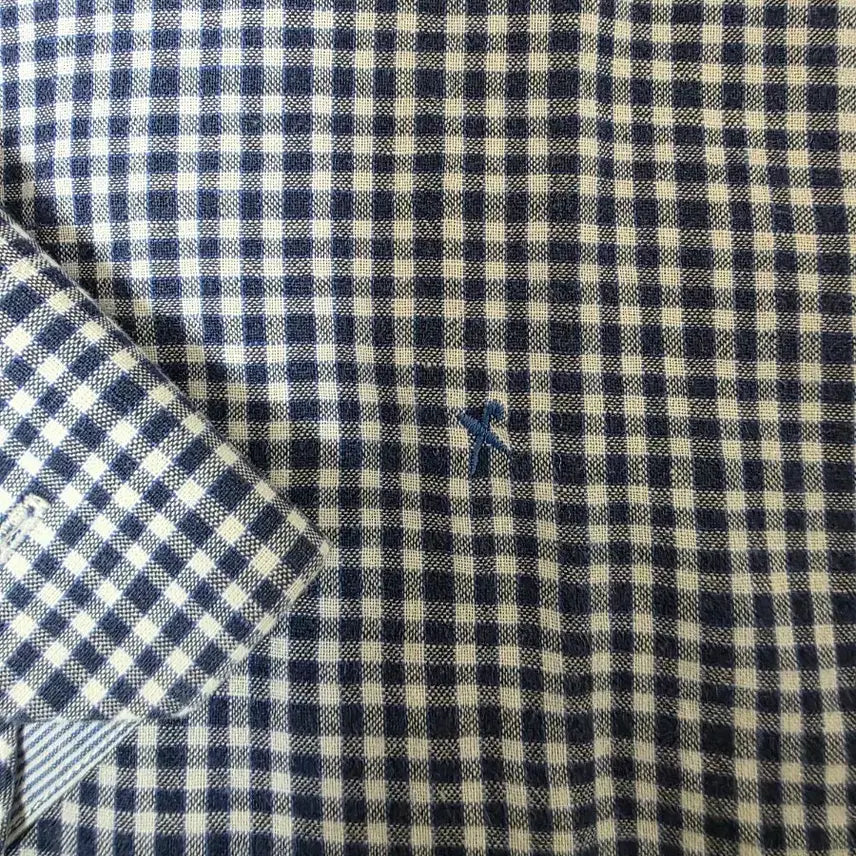 [BUNJANG] Serie Navy Check Long Sleeve Shirt / 시리즈 네이비 체크 긴팔 셔츠 100