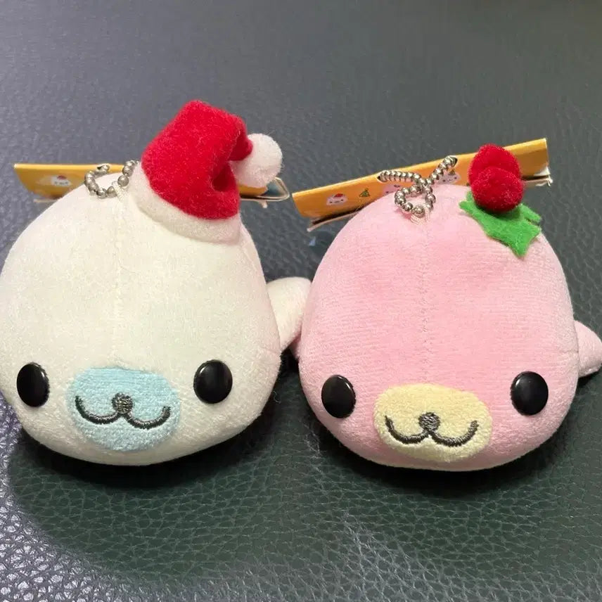 [BUNJANG] Mamegoma Christmas Set Plush Keychains (Rare) / 초레어 크리스마스 마메고마 시로고마 사쿠라고마 인형
