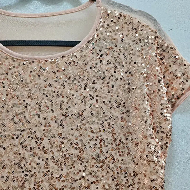 [BUNJANG] ONLY European Import Light Pink Sequin Blouse / ONLY 유럽수입 블라우스 여 55/66 J5010
