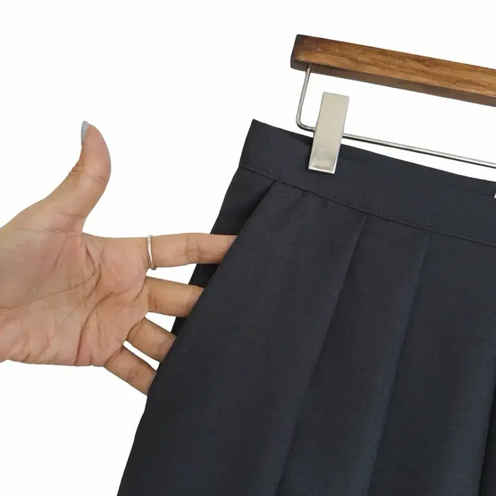 [BUNJANG] Two-Tuck Semi Wide Slacks - Charcoal / 교신안함)투핀턱 세미 와이드 슬랙스-차콜
