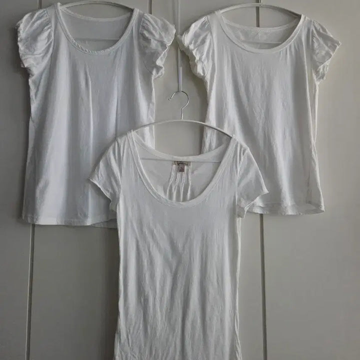 [BUNJANG] 3-Pack White Short Sleeve T-Shirts / 흰색 반팔 티셔츠 3장