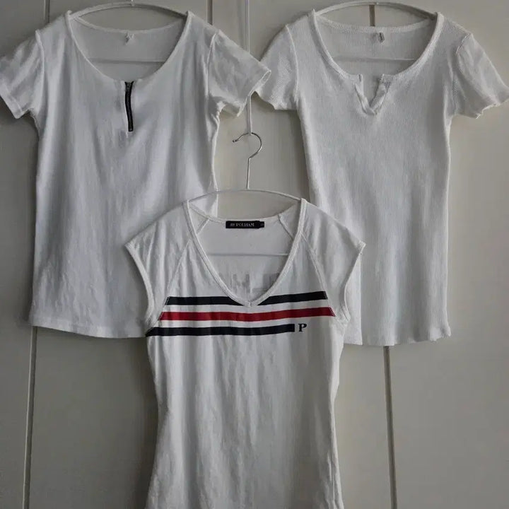 [BUNJANG] White Short Sleeve T-Shirt 3-Pack / 흰색 반팔 티셔츠 3장