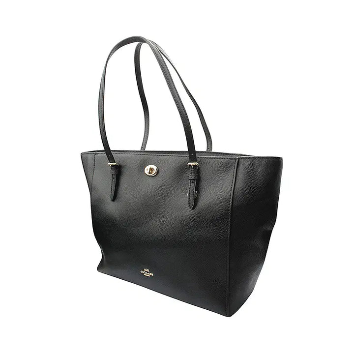 [BUNJANG] Coach Black Leather Shoulder Bag / 코치 블랙 레더 숄더백