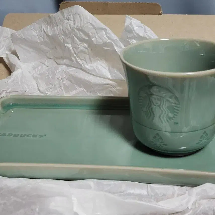 [BUNJANG] Starbucks Celadon Tea Tray &amp; Cup Set / 2022 스타벅스 고려청자