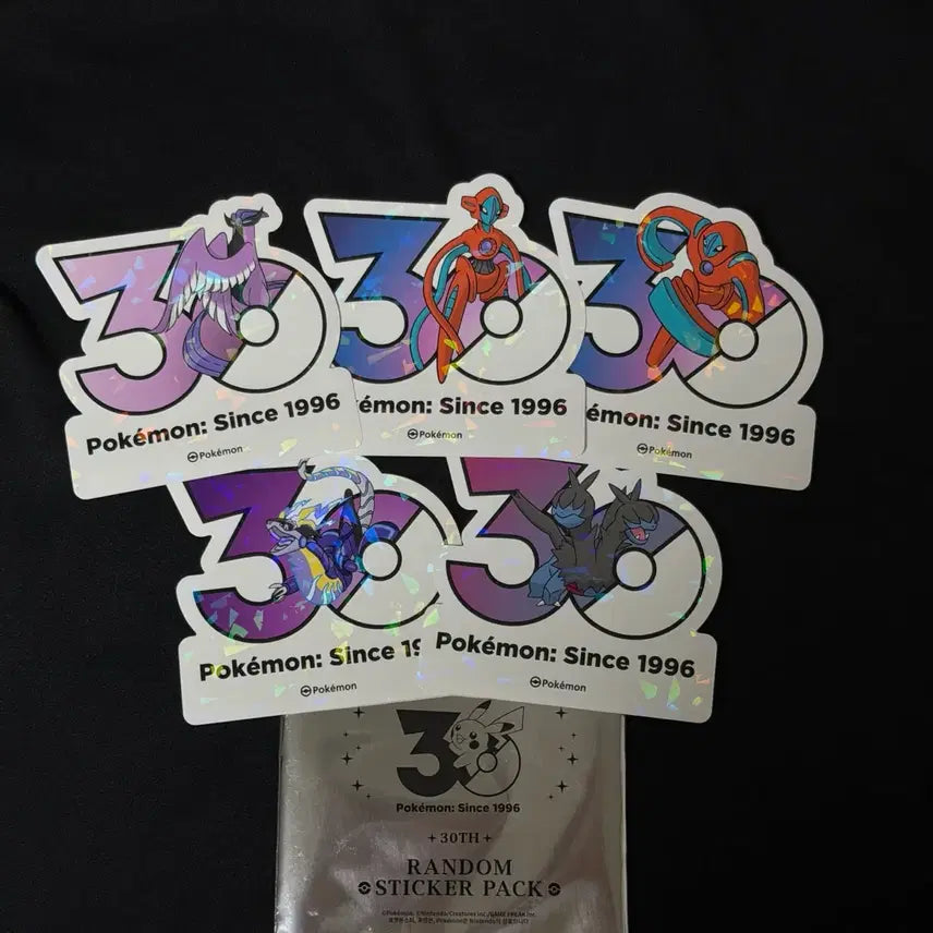 [BUNJANG] Pokemon 30th Anniversary Logo Sticker Set / 미라이돈 디헤드 프리져 테오키스 포켓몬 30주년 팝업 로고스티커 스티커