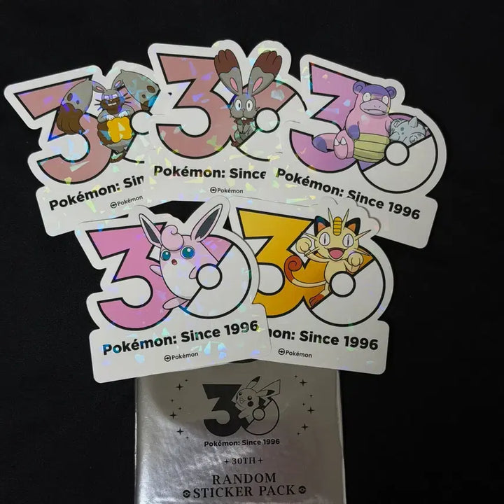 [BUNJANG] Pokemon 30th Anniversary Pop-up Logo Sticker Set / 냐옹 야도란 파르빗 파르토 푸크린 포켓몬 30주년 팝업 로고스티커 스티커