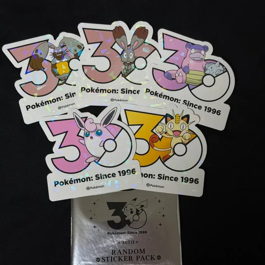 [BUNJANG] Pokemon 30th Anniversary Pop-up Logo Sticker Set / 냐옹 야도란 파르빗 파르토 푸크린 포켓몬 30주년 팝업 로고스티커 스티커