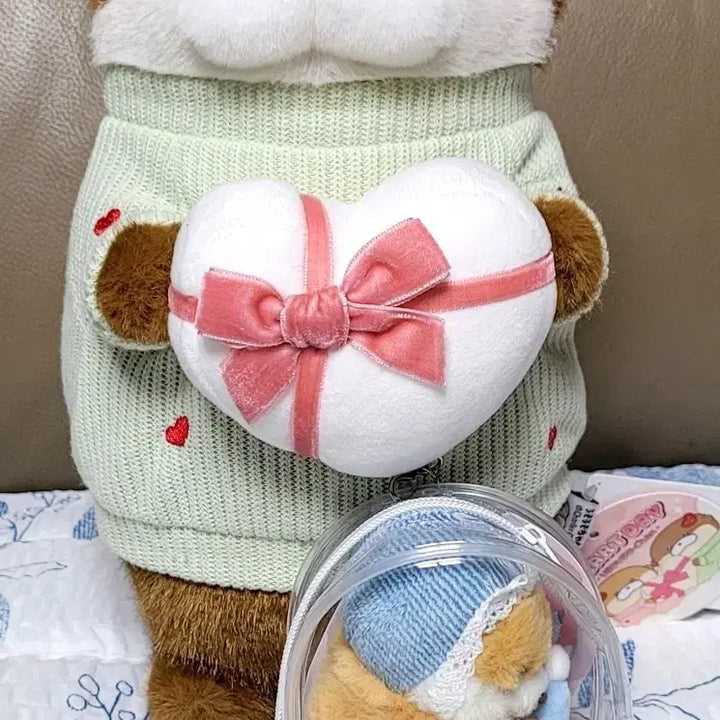 [BUNJANG] Uso Uso Chan Heart Day Dark Brown 28cm + Lakot San Keyring Doll Set (New) / 우소우소짱 하트데이 다크브라운28cm+라콧상 키링인형 세트(새상품)