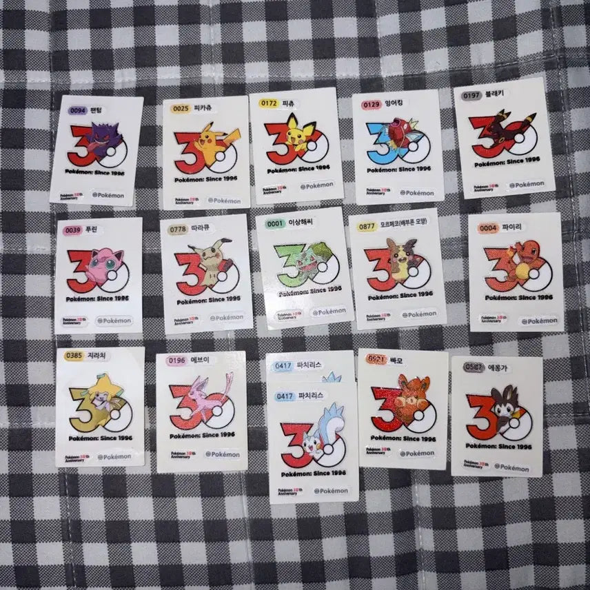 [BUNJANG] Pokemon 30th Anniversary Sticker Set / 포켓몬 30주년 기념 띠부씰