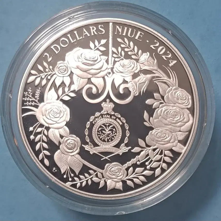 [BUNJANG] 2024 Niue Crystal Rose Silver Coin / 2024 니우에 포유 크리스탈 로즈 실버