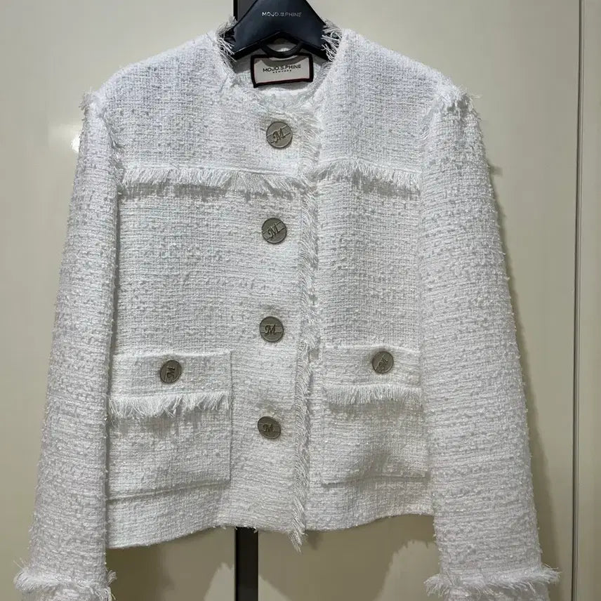 [BUNJANG] Moje Espoir White Tweed Jacket Size 55 / 모조에스핀 화이트 트위드 자켓 55