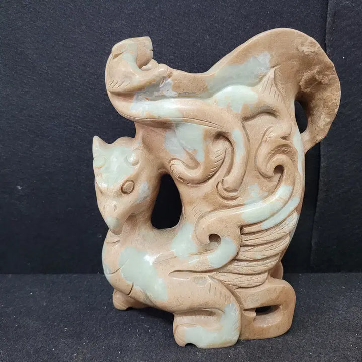 [BUNJANG] Excavated Huazhenyu Phoenix Sake Cup (Large) / (수원만물)큰 사이즌 출토 화전옥 봉황 술잔