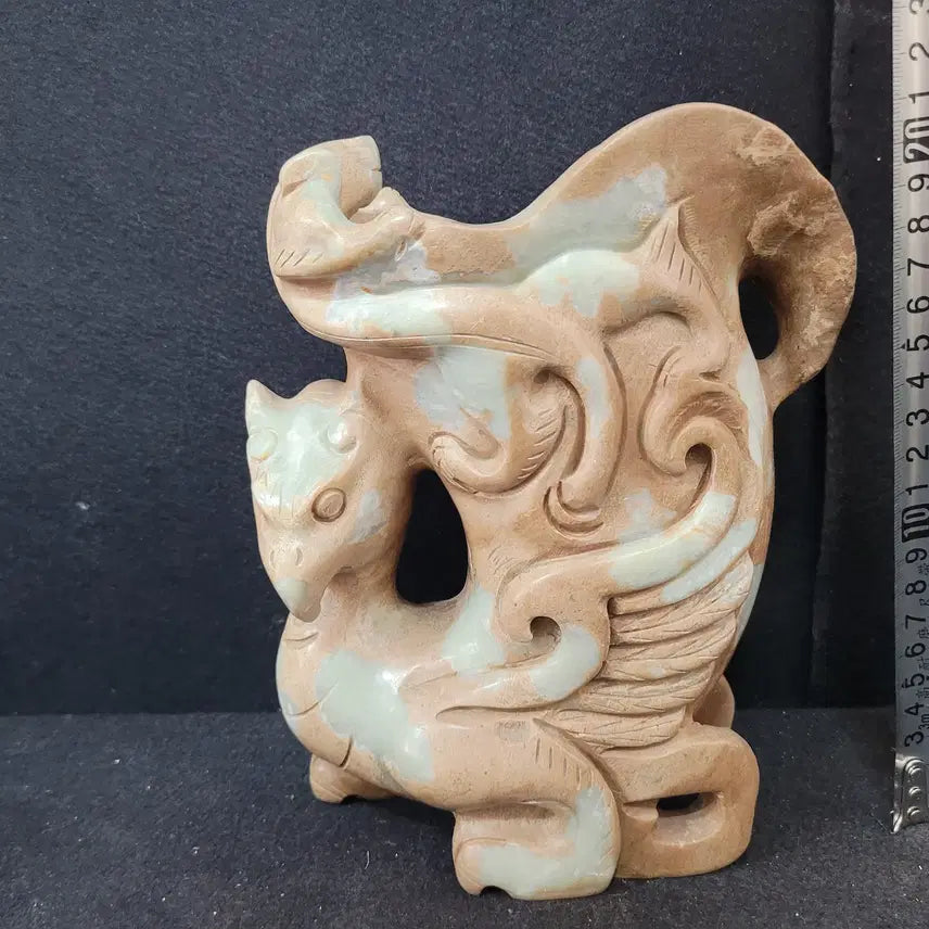 [BUNJANG] Excavated Huazhenyu Phoenix Sake Cup (Large) / (수원만물)큰 사이즌 출토 화전옥 봉황 술잔