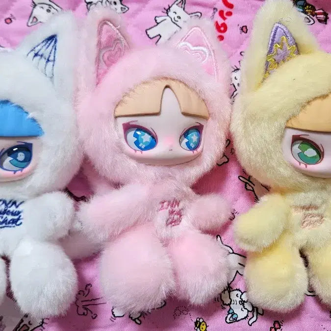 [BUNJANG] Babyslee 3-Piece Pink Cat Set / 타임세일 베이비쓰리 이니스 핑크고양이 2마리 세트 일괄