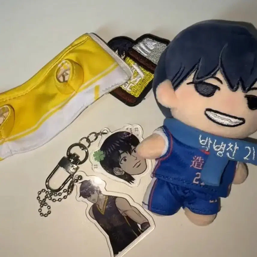 [BUNJANG] Garbage Time Mechacoffee Limited Edition Park Byungchan Plush Doll &amp; Acrylic Keychain, Pouch, Wappen Bundle / 가비지타임 메카커피 한정판 굿즈