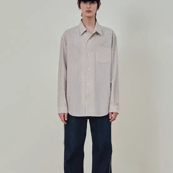 [BUNJANG] Stu Striped Shirt (Size L) / Stu 셔츠