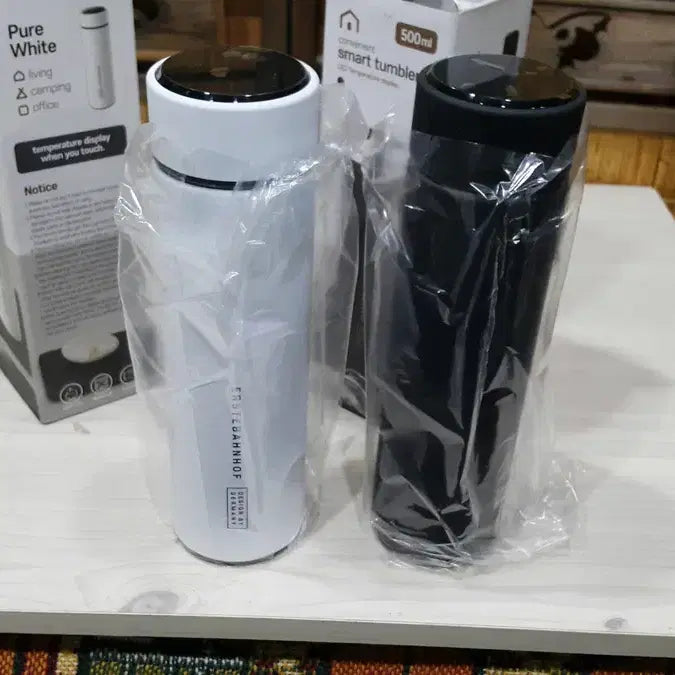 [BUNJANG] Esteban Hoff Smart Tumbler Bundle Set (White &amp; Black) - 2 pcs / 미개봉 에스테반호프 스마트 텀블러 2개 일괄