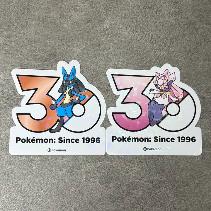 [BUNJANG] Pokemon 30th Anniversary Sticker / 포켓몬30주년 기념 로고스티커 루카리오 리오르 뮤 판매