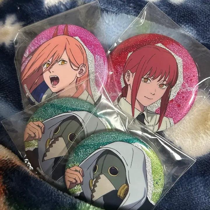 [BUNJANG] Chainsaw Man Glitter Can Badge Bundle / 체인소맨 글리터 캔뱃지 일괄 판매