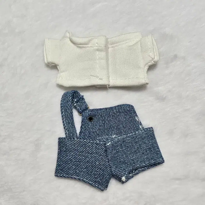 [BUNJANG] 10cm Doll Clothing Blue Overalls Set / 10cm 솜인형옷 청멜빵바지 세트